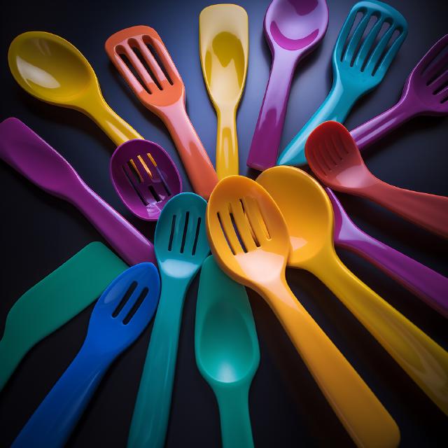 Plastic spatulas come in many different colors Plastic spatulas come in many different colors